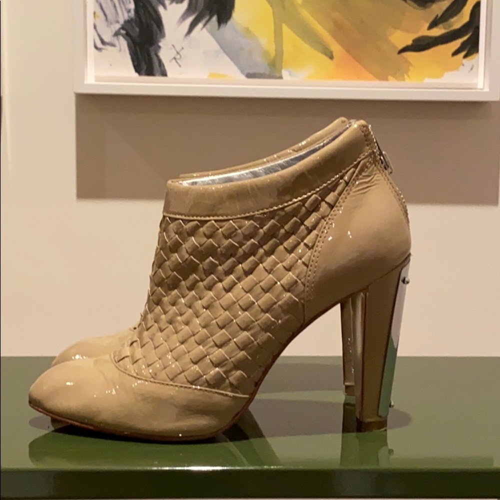 Charles David Patent Leather Woven Booties
